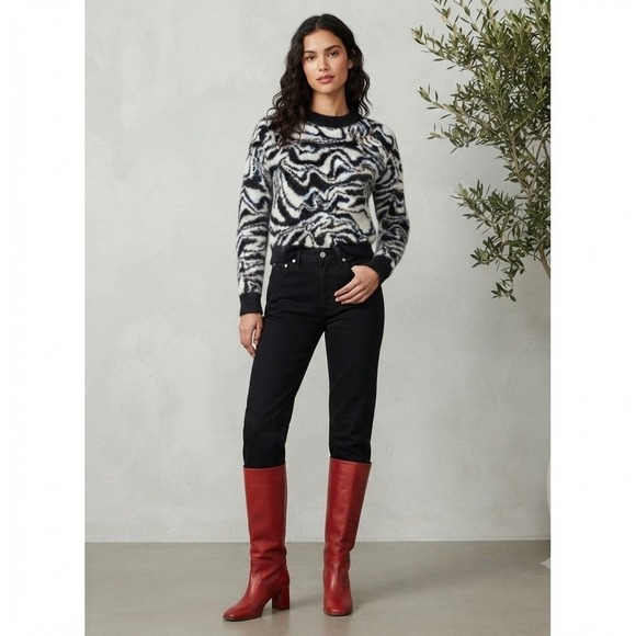 SO Sweaters - SO Goods For Life Zebra Print Pullover Sweater Women's Large Knit Cozy